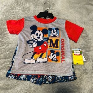 Mickey Mouse Red and Gray Kids Shirt